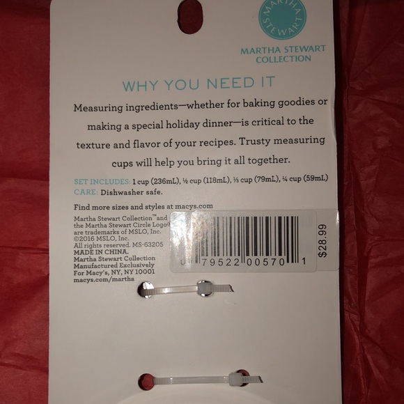 Martha Stewart Stainless Steele Measuring Cups (4 piece set) - Picture 3 of 4